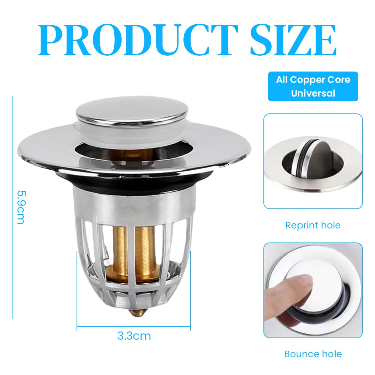 HASTHIP Kitchen Sink Strainer for 1.33 HASTHIP Kitchen Sink Strainer for 1.33